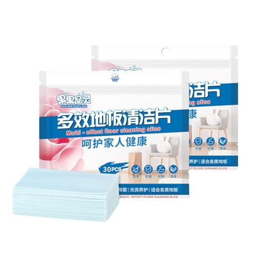 BlesConi Pastillas de limpieza de suelos, láminas solubles en agua para madera dura, mármol, azulejos, eliminación profunda de manchas (60 unidades, azul)
