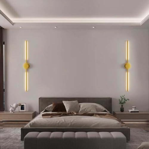 Iluminación de pared recargable dorada de 100 cm con sensor táctil de giro 6