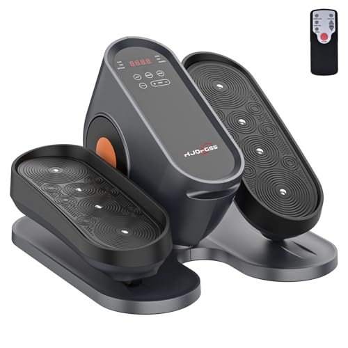 Under Desk Elliptical Machine, Electric Ellipse Leg Exerciser as Seen on Tv for Seniors with 10 Adjustable, Portable Quiet Elliptical Machine, Seated Pedal Exerciser with Remote Control (Gray)