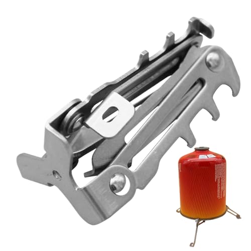 Bidón estabilizador – Soporte para hornillo de camping, estable estructura de soporte para tres patas para camping, barbacoa y aventuras al aire libre con diseño fácil para principiantes