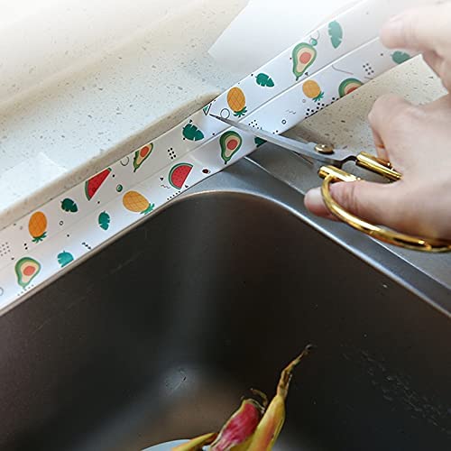 Miniatura 4 de 2 rollos de tira de sellado anticolisión, impermeable, autoadhesiva, cinta de sellado para fregadero, baño, cocina (7)