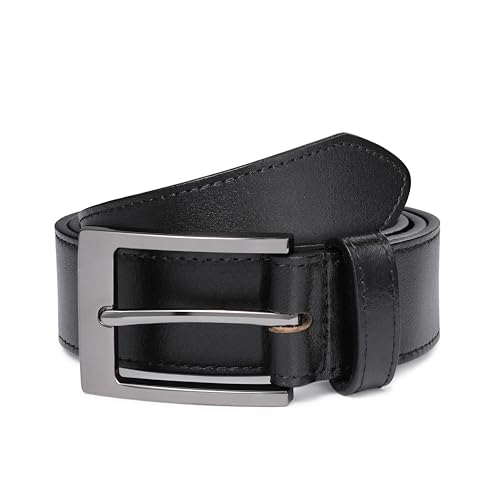 Image of MILORDE Men's Genuine Leather Dress Belt, Handmade, 100% Cow Leather, Fashion & Classic Designs for Work Business and Casual
