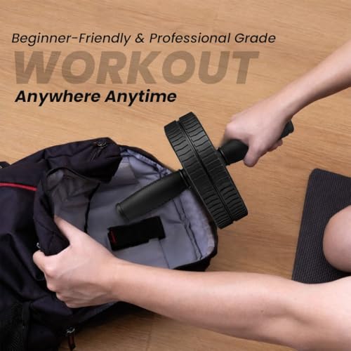Image of Jaspo AB Drive Abs Roller Wheel with Stainless Steel Rod for Men & Women - Core Strength Training Abdominal Workout Equipment for Home Gym