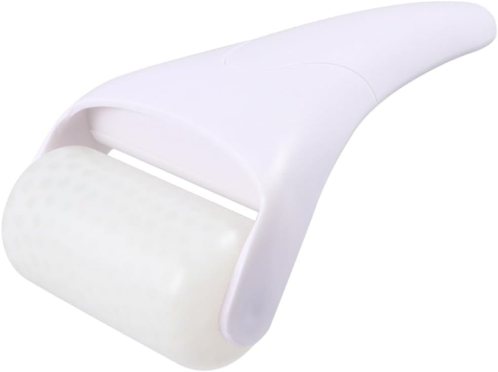 Mikinona 1Pc Facial Ice Roller for Relief Long Handle Design for Easy Use Soothes Redness and Wrinkles for Women and White