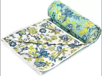 COZY FURNISH Super Soft Cotton 3 Layer Breathable Double Dohar Lightweight Bed Dohar 84X96(Inches) 213X243(CM) Flannel Dohar Throws for Bed,Lahariya Fabric Edging/Piping Bed Dohar