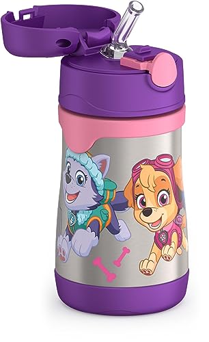 Image of THERMOS Vacuum Insulated Stainless Steel 10oz Straw Bottle, Paw Patrol Girl (Pack of 3)