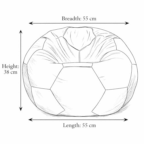 Image of Couchette Kids Football Bean Bag, Small Bean Bag for Kids, Red and White (Without Fillers)