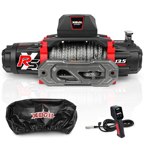 Winche eléctrico X-BULL 13500 lb capacidad 12V DC miniatura 1