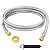 VIEAUBE 6 Feet Propane Hose Extension with 3/8" Female Flare on Both Ends, 3/8" Female Flare Nuts (OD 5/8") Stainless Steel Braided Propane Gas Line Extension Hose, Supply Line Extension