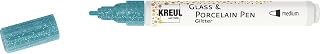 KREUL 16508 - Penna per vetro e porcellana Glitter turchese, larghezza linea circa 1-3...