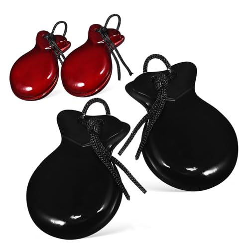 BESTonZON Wooden Castanets Finger Flaps Latin Percussion Handmade Craftsmanship 2