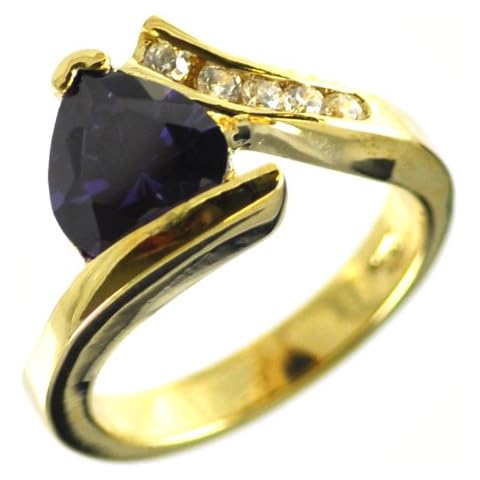 Amethyst & CZ Accent Gold Plating Ring Cover