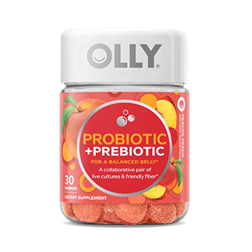 OLLY Olly Probiotic + Prebiotic Gummy, Peach, 30 Count (Pack of 12)