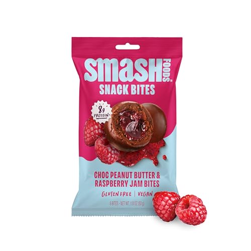 Smash Foods Chocolate PB & Raspberry Jam Superfood Bites, 1.8 OZ