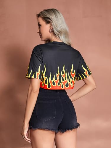 Floerns Women's Casual Y2K Graphic Concert Crop Top Short Sleeve T Shirts Loose Tees2