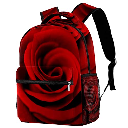 Sac à dos pour étudiant avec rose rouge voyage mixte