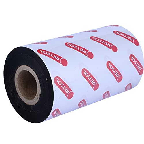 Retsol Wax 222 Thermal Transfer Enhanced Wax Resin Ribbon Black Label Printer(110mm x 300m) Compatible with Most Printers(1 Roll, Black) - Image 2