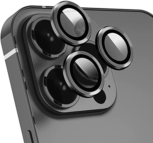 Image of Camera Lens Protector Compatible iPhone 13 Pro [Set OF 3] Camera Protector High Definition Anti-Scratch Full Coverage Metal Ring Ultra-Thin (Black)