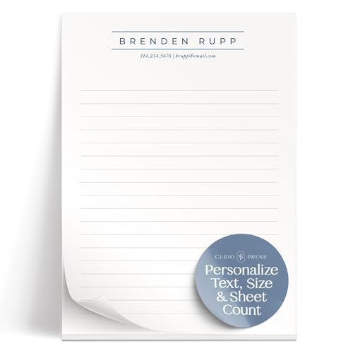 Curio Press Personalized Stationery Notepads for Women and Men Parallel Pad