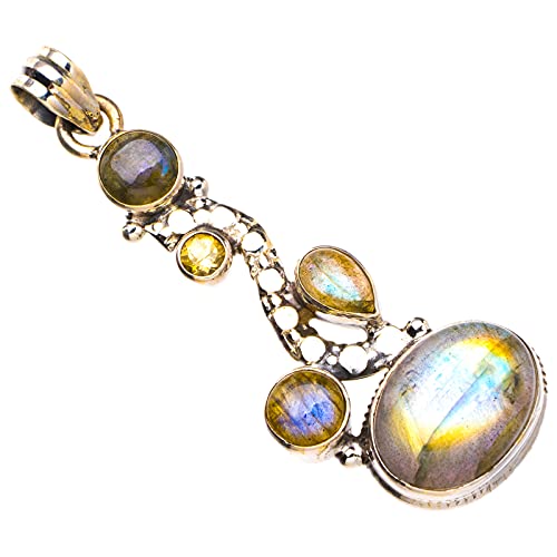Pendentif labradorite bleue argent 925 anti ternissement style unique