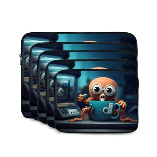 Octopus Coffee Cup Laptop Sleeve Case 15 Inch Suitable For Notebook Computer Tablet Traveling Carrying Simple Case2
