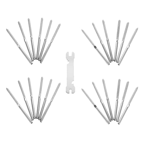 DIYEAH 1 Juego Kit de Barandilla Inoxidable Tornillos de Madera Sistema de Cable para Barandillas Instalación y Resistente la