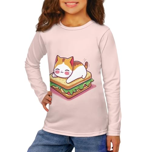 Image of Long Sleeve Shirts for Girls Casual Crewneck Tops Fall Winter Outfits for 3-16 Years Old