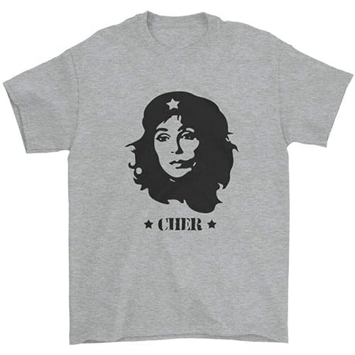 Cher Guevara T Shirt Rebel Leader Famous Singer Cuba Mashup Tees Shirt for Men Grey L Cher Guevara T Shirt Rebel Leader Famous Singer Cuba Mashup Tees Shirt for Men Grey L