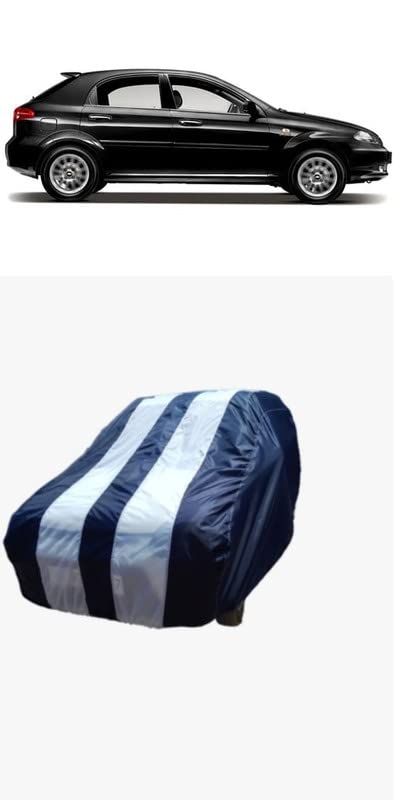 ATBROTHERS Waterproof Car Body Cover Compatible for Chevrolet Optra SRV 1.6 with Triple Threads Stitches in White and Blue