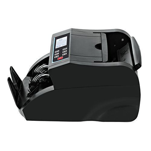 Bill Counter DOMENS UV+MG+IR+DD Counterfeit Detection Money Counter-US Dollar Cash Counter-Portable Currency Banknote Counting Machine (LCD Display Black)