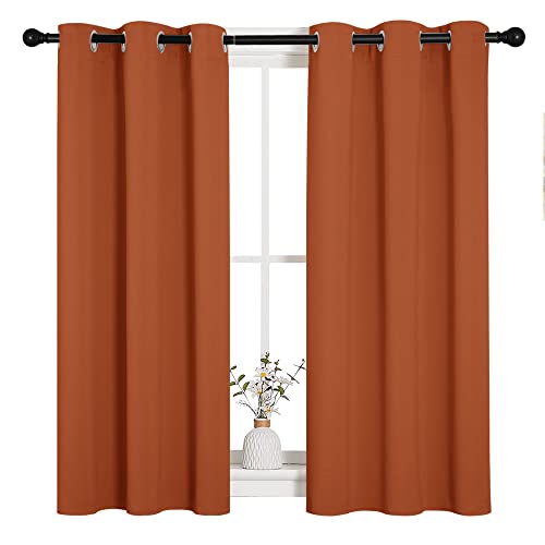 Image of NICETOWN Window Curtains Blackout Drapes, Thermal Insulated Christmas Decorative Blackout Curtains /Draperies for Laundry Room (One Pair, 34 by 45-inch, Burnt Orange)