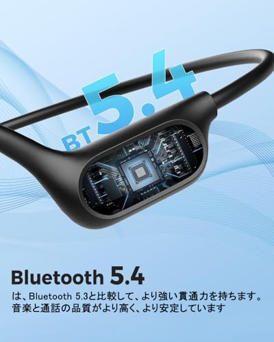 骨伝導Bluetoothイヤホン、水泳イヤホン、IPX 8完全防水、内蔵MP 3プレーヤーは音楽をダウンロードでき、32 GBメモリは最大8000曲の音楽を内蔵でき、超軽量Bluetooth 5.4は急速充電による長時間再生をサポートし、吊り下げ式デザインのオープン型スポーツイヤホン、快適な装着感、水泳、ランニング、スポーツ、サイクリング、通勤に適している 商品画像6