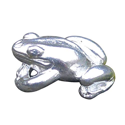 Figurine Grenouille, Figurine Animalière, Grenouille Accroupie, Fait Main, en Etain, Fabrication Française