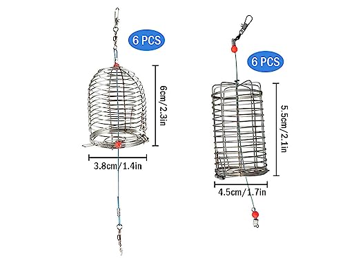 Kellegour 12 PCS Gabbia per Esche da Pesca,Cesti