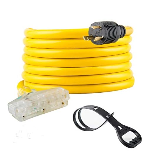 25 Feet Heavy Duty Generator Extension Cord,Generator Locking Cord,NEMA L5-30P/Three 5-15R, 3 Prong 10 Gauge Flexible Generator Cable, Generator Power Cord,30Amp 3750 Watts Yodotek