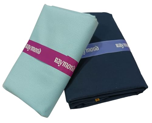 Image of Raymond Makers Men's Shirt & Trouser Fabric Combo with Premium Gift Box | Solid Shirt Fabric with Formal Trouser Fabric | Unstitched Dress Material for Office & Formal Wear