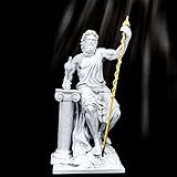 Greek God Zeus Statue with Golden Staff, Ancient Greek God of the sky, Greek Mythology, Home Decor