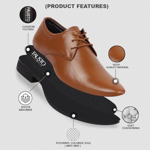 Image of FAUSTO Basics Men's Formal Office Lace Up Shoes