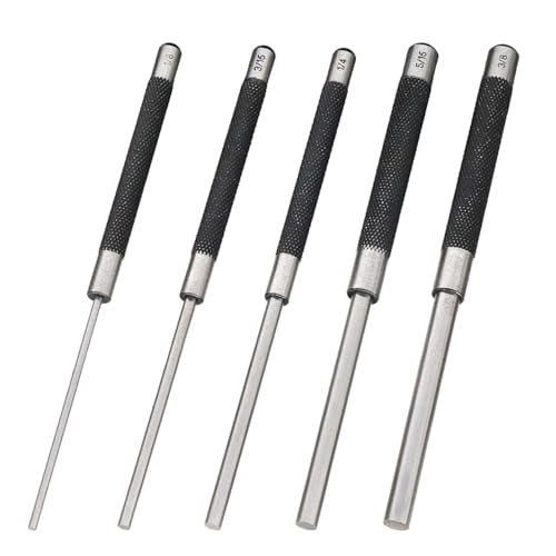 WHLLING 5-Piece Roll Pin Punch Set 8-Inch Carbon Steel Pin Punch Set
