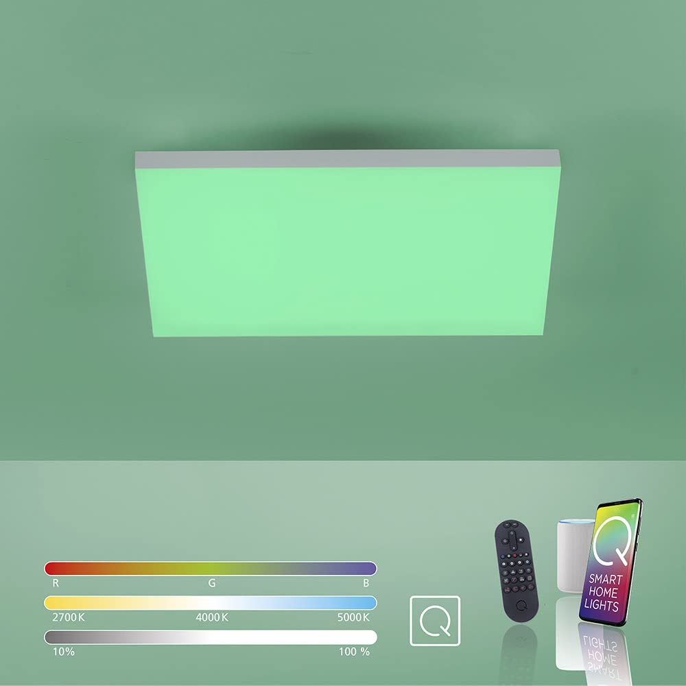 Deckenleuchte RGB Farbwechsel dimmbar Dsmarthome warmweiss - kaltweiss | Q-Frameless, Smart-Home, RGB-Farbwechsel, dimmbar, Alexa kompatibel, warmweiss-kaltweiss Temperatursteuerung