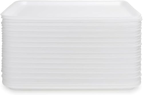 Miniatura 4 de Bits N Things Bandejas de espuma blanca con almohadillas absorbentes, bandejas desechables estándar para carne de supermercado, aves de corral,