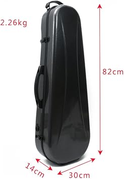 Vetimobato Carbon Fiber Viola Case 16 Inch Lightweight Hard Shell with Adjustable Interior Fits 15-17'' Violas Protective Shield Hygrometer 4 Bow Holder Backpack Strap for Professional