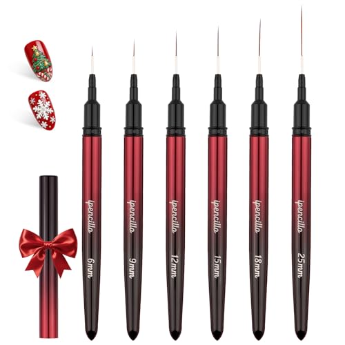 Nail Art Brushes, 6 Pcs Nail Liner Brushes for Nails, Nail Brushe...