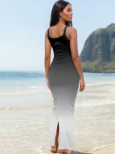 Image of Nimsruc Women Summer Long Dress Casual Slip Sexy Slim Sleeveless Bodycon Maxi Dresses for Women 2024