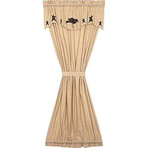 VHC Brands Kettle Grove Door Panel with Attached Crow and Star Valance 72x40 VHC Brands Kettle Grove Door Panel with Attached Crow and Star Valance 72×40