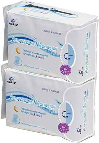 Airiz Active Oxygen and Negative Ion Soft-Cotton Sanitary Pads for Night Use (16 Pieces) - Pack of 2 - Image 2
