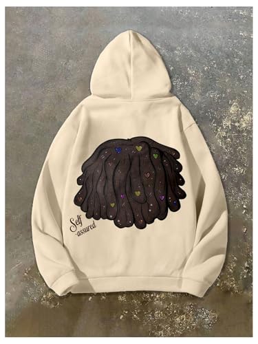 WDIRARA Men's Cartoon Figure Graphic Hoodie Drawstring Sweatshirt Long Sleeve Hooded Top Pullovers2