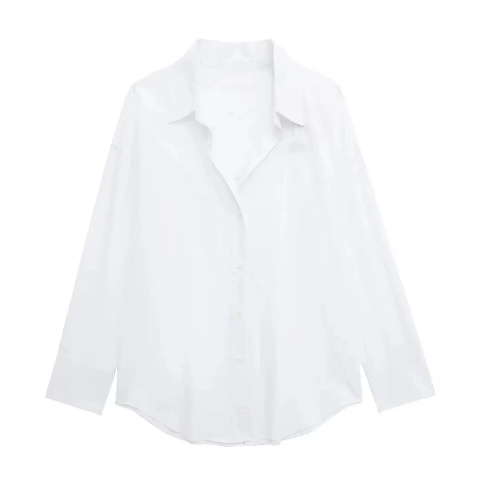 Blusa vintage de manga larga para mujer, de gran tamaño, con estampado a rayas, cuello en V