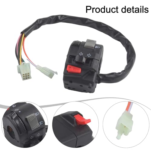 Interrupteur moto combiné étanche pour guidon avec commande d'éclairage 12V - 2