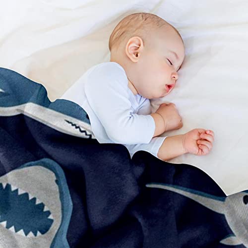 Couverture polaire requin en microfibre douce pour lit enfant